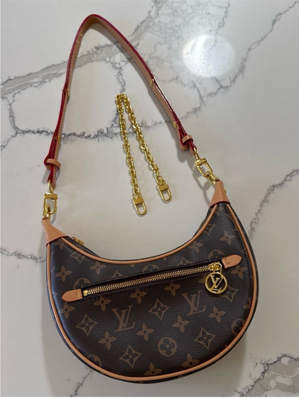 Brown L V bag